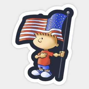 Fourth of July Boy Sticker